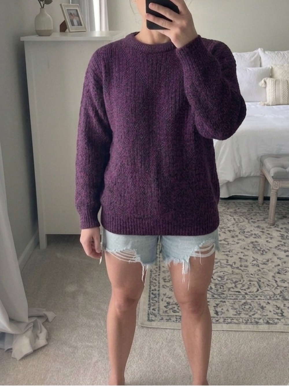Dior Plum Crewneck Knit Sweater